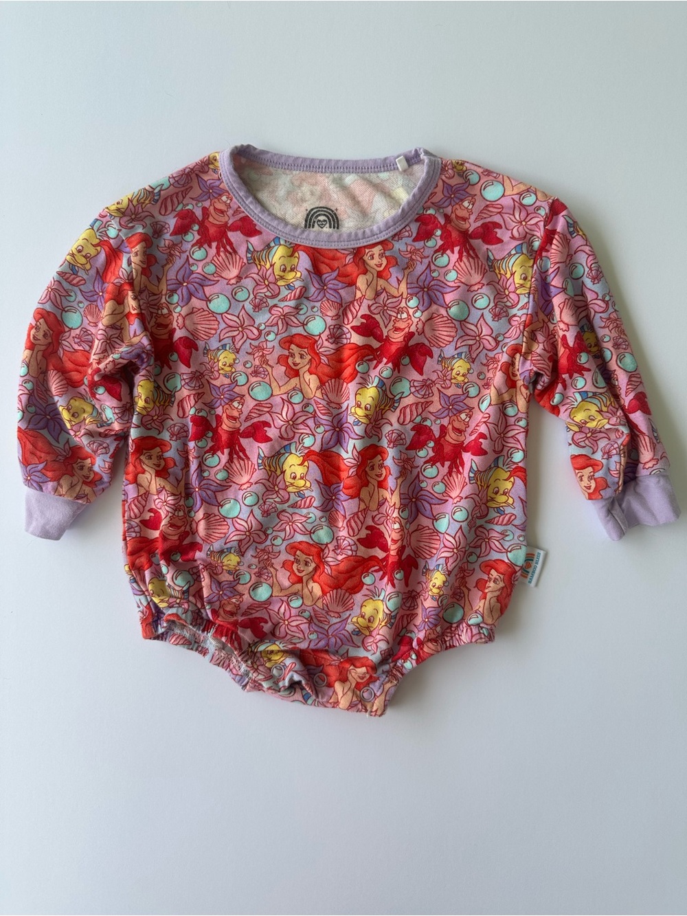 Bamboo Bliss | Disney Ariel Long Sleeve French Terry Onesie | 6-12 month